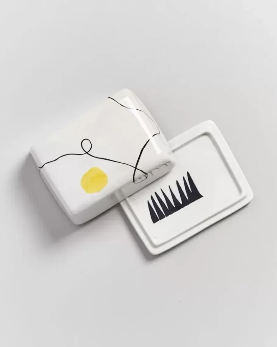 Motel a Miio Butterdosen>Alojamento Butterdose Weis Mit Bemalung