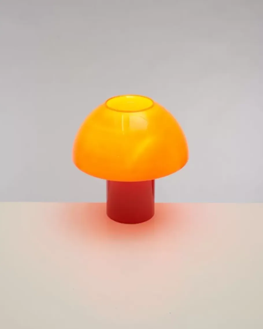 Motel a Miio Lampen>Cogumelo Glaslampe Orange Rot