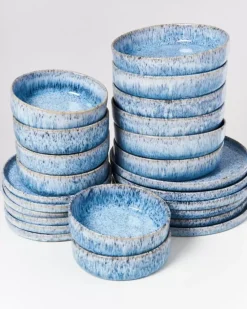 Motel a Miio 24 Teilige Sets>Cordoama Blau Gesprenkelt - 24 Teiliges Set