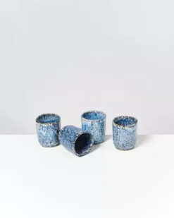 Motel a Miio Tassen & Becher>Cordoama 4Er Set Becher Klein Blau Gesprenkelt