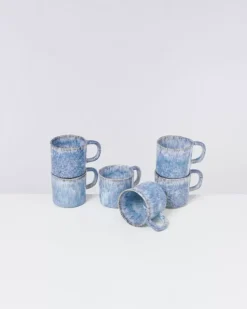 Motel a Miio 6 Teilige Sets>Cordoama 6Er Set Tasse Klein Blau Gesprenkelt