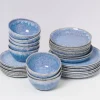 Motel a Miio Geschirr Sets>Cordoama Klassik Blau Gesprenkelt - 32 Teiliges Set