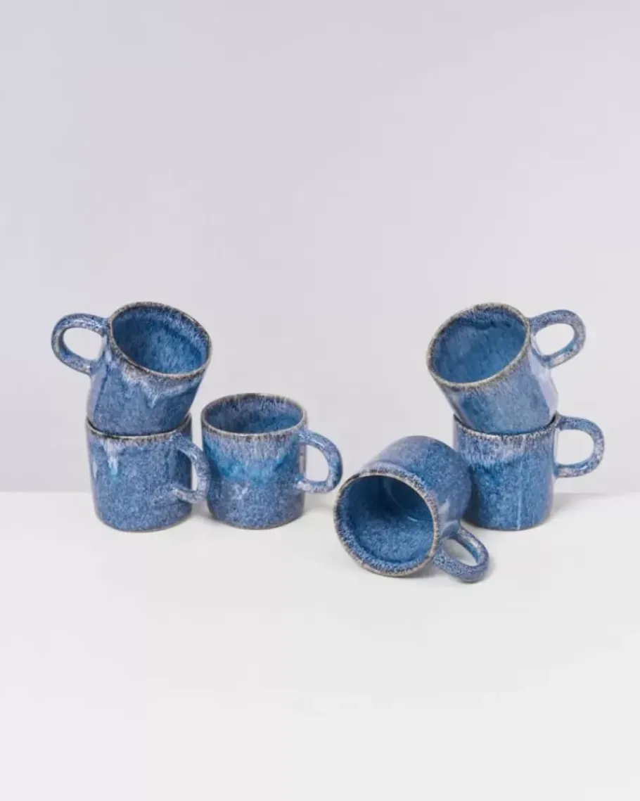 Motel a Miio Große Tassen>Cordoama Tasse Gros Blau Gesprenkelt