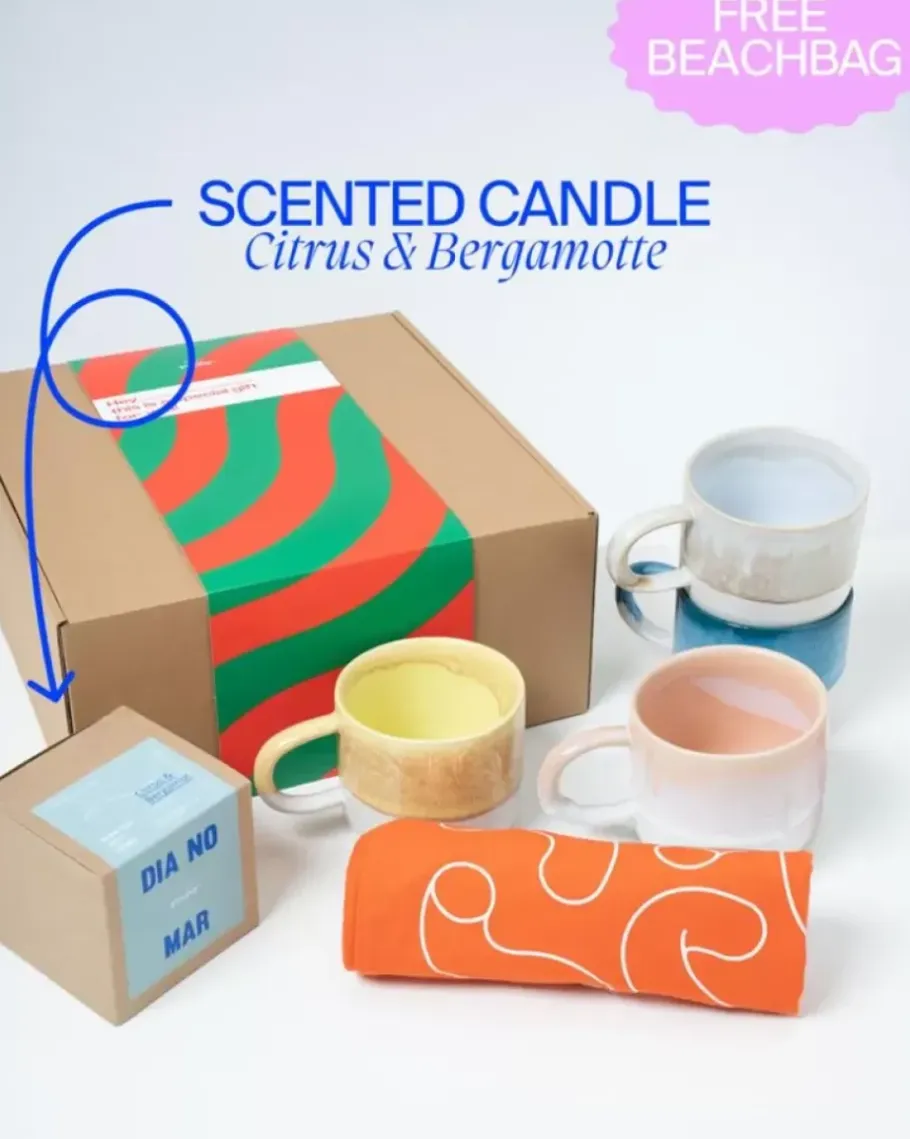 Motel a Miio Tassen & Becher>Geschenkbox - 4 X Coimbra Teetasse & 1 X Duftkerze