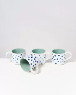 Motel a Miio 4 Teilige Sets>Nodoa 4Er Set Tasse Mint Mit Punkten