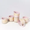 Motel a Miio Tassen & Becher Sets>Nodoa 6Er Set Tasse Rosa Gelb Gestreift