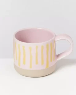 Motel a Miio Tassen & Becher>Nodoa 6Er Set Tasse Rosa Gelb Gestreift