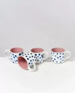 Motel a Miio 4 Teilige Sets>Nodoa 4Er Set Tasse Rosa Mit Punkten