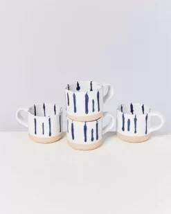 Motel a Miio 4 Teilige Sets>Nodoa 4Er Set Tasse Weis Blau