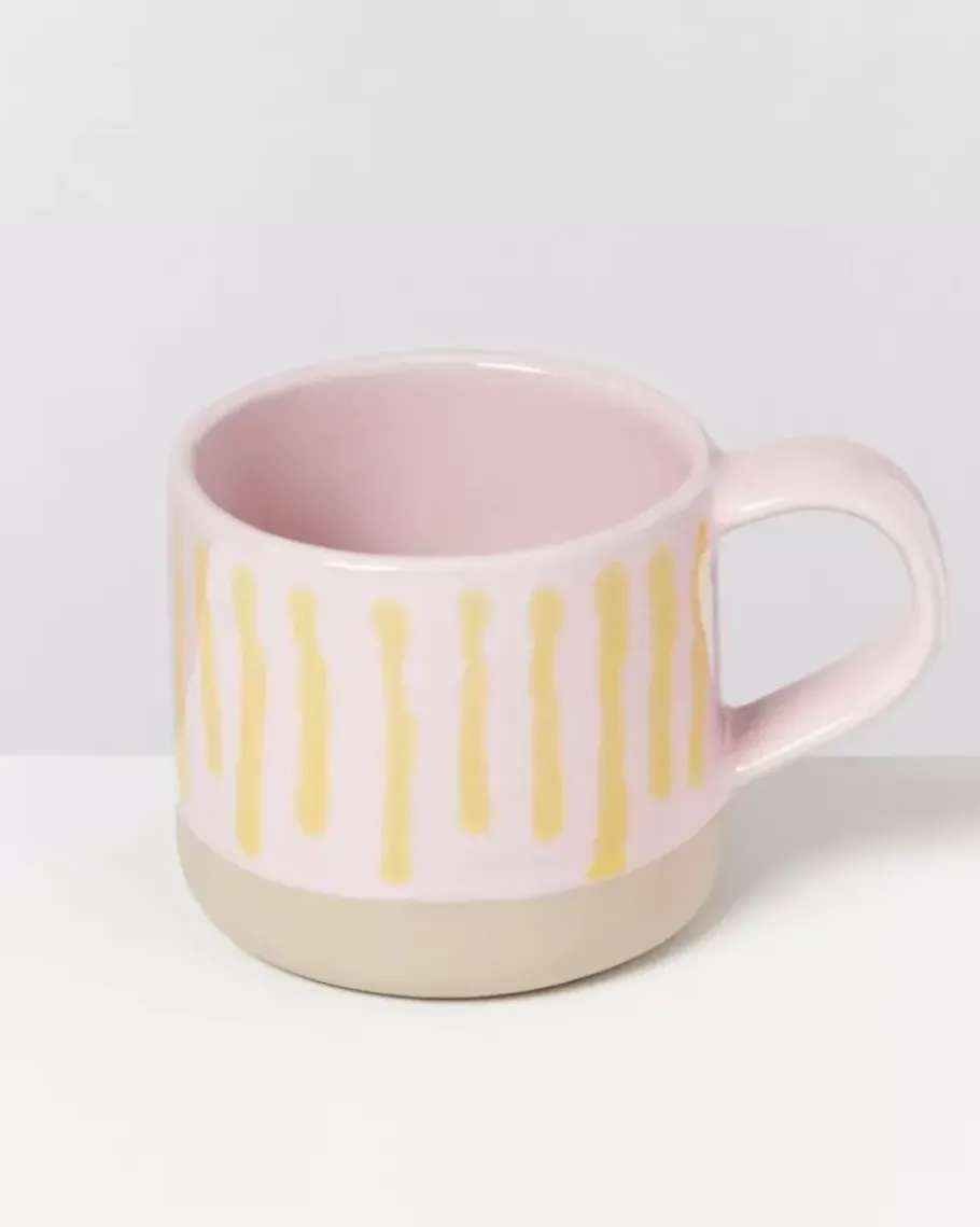 Motel a Miio Große Tassen>Nodoa Tasse Rosa Gelb Gestreift