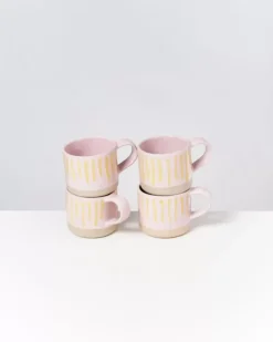 Motel a Miio Tassen & Becher>Nodoa Tasse Rosa Gelb Gestreift