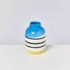 Motel a Miio Nuno M>Nuno Vase M Schwarz-Weis Gestreift Mit Blau